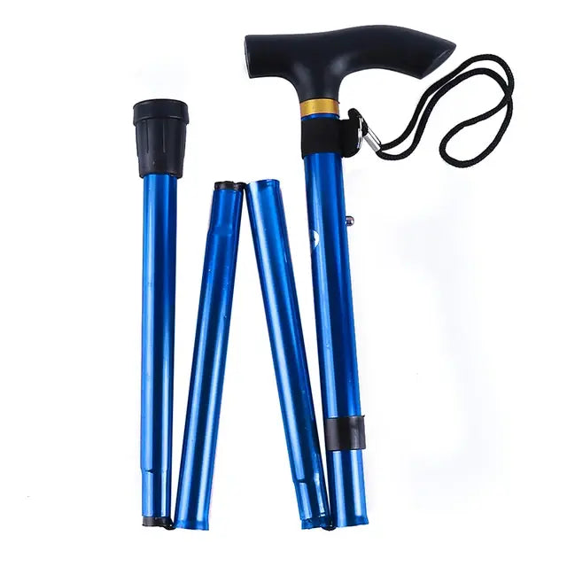 Hiking Camping Mountaineering Poles Walking Stick Telescopic Baton Trekking Poles Folding Cane Crutches Pole Unisex