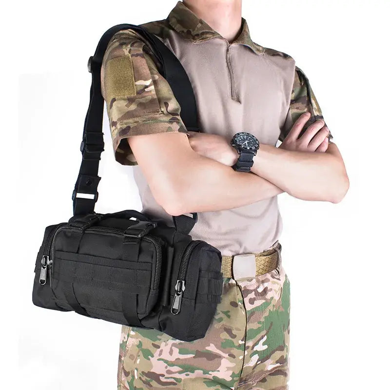 Tactical Waist Fanny Pack for Men Military Waterproof Cross-body Shoulder Sling Bag for Hiking Outdoor Climbing Fishing Camping