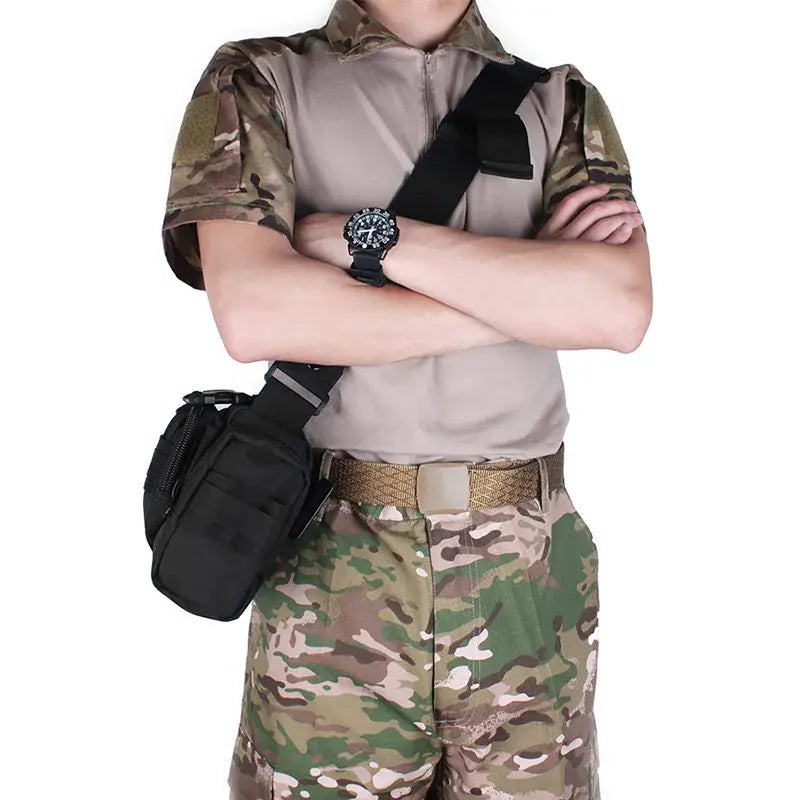 Tactical Waist Fanny Pack for Men Military Waterproof Cross-body Shoulder Sling Bag for Hiking Outdoor Climbing Fishing Camping